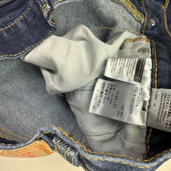 Levi's 514 Mens Jeans Size 36x32 Regular Straight Mid Rise Actual Size (34x32) - Picture 8 of 11